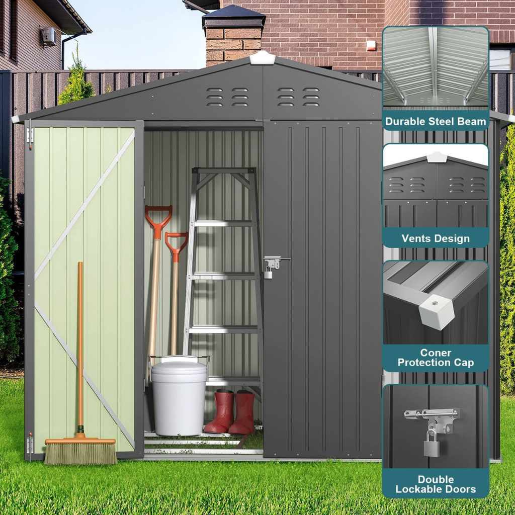 IronPeak Apex Outdoor Storage Shed 8x6